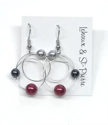 BOUCLES D’OREILLES C CHIC MIX ROUGE