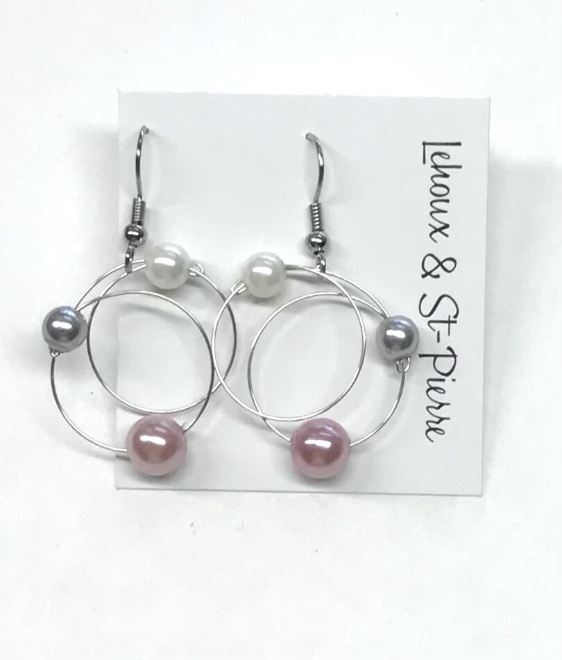 BOUCLES D’OREILLES C CHIC MIX ROSE