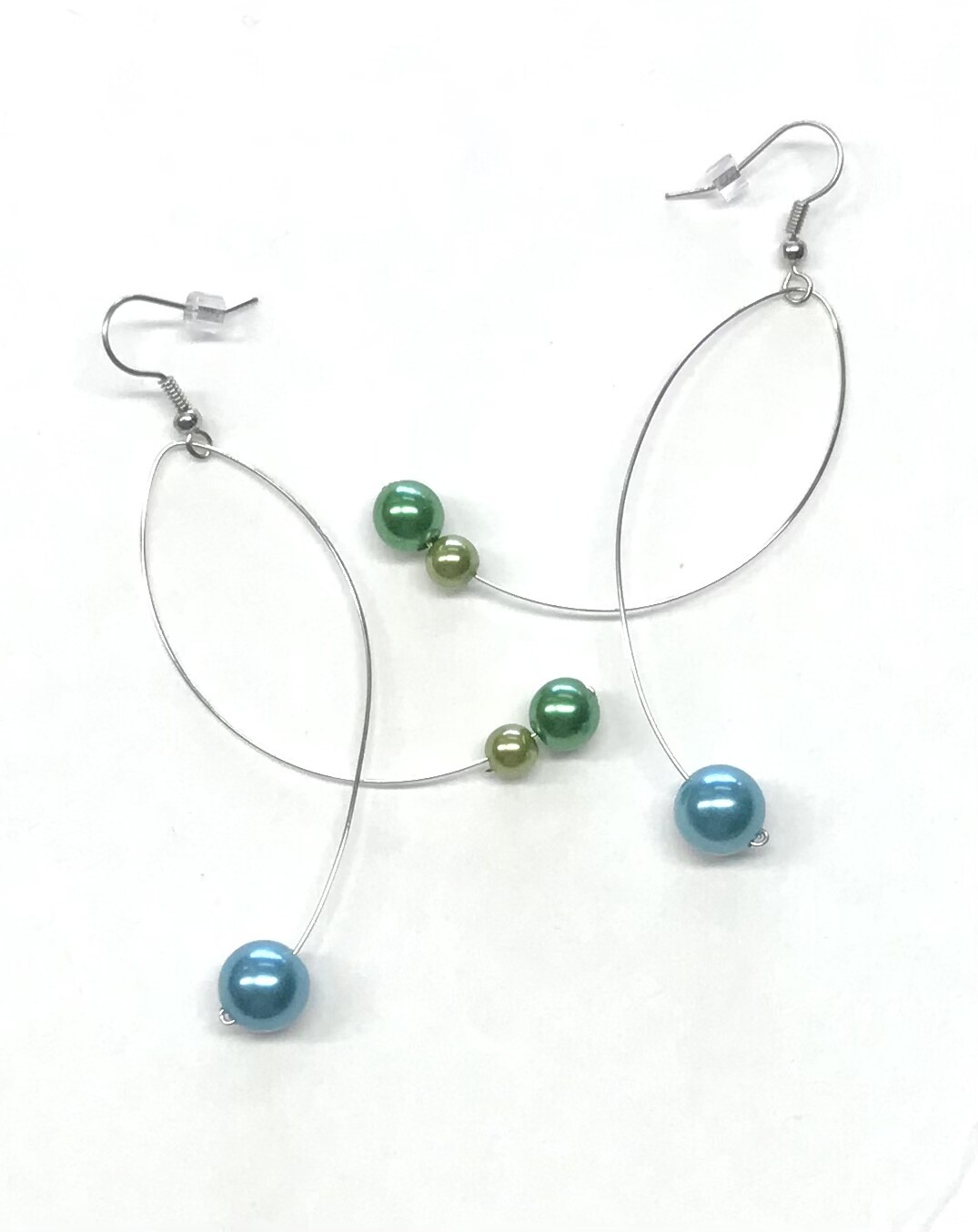 BOUCLES D’OREILLES FUNAMBULES TRICOLORE AQUA