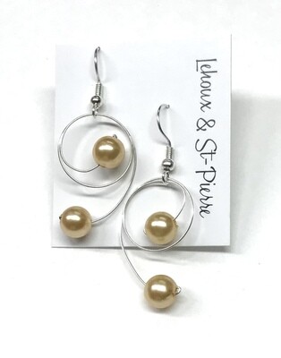 BOUCLES D’OREILLES DUO PERLES JAUNE
