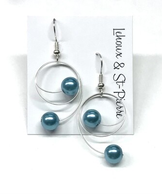 BOUCLES D’OREILLES DUO DES PERLES TURQUOISE