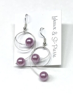 BOUCLES D’OREILLES DUO DE PERLES ROSE