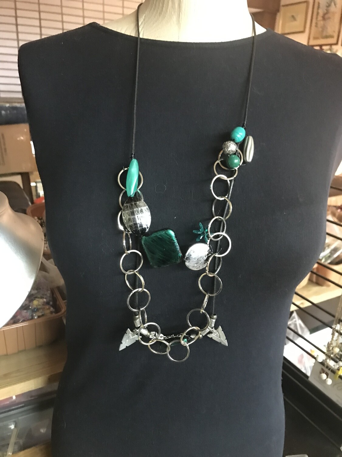 COLLIER CORDON CHAINE ÉMERAUDE