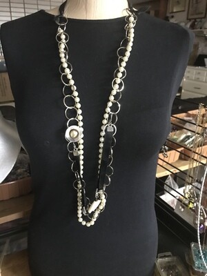COLLIER RUBAN CHAÎNE IVOIRE