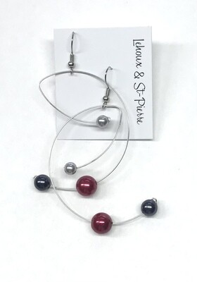 BOUCLES D’OREILLES FANTAISIE MOBILES ROUGES