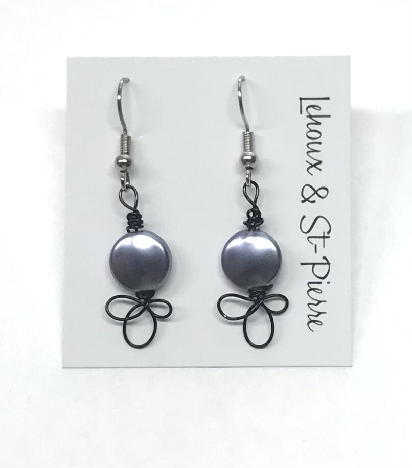 BOUCLES D’OREILLES PASTILLES ANTHRACITE