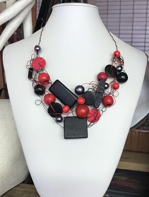COLLIER TRESSE ROUGE