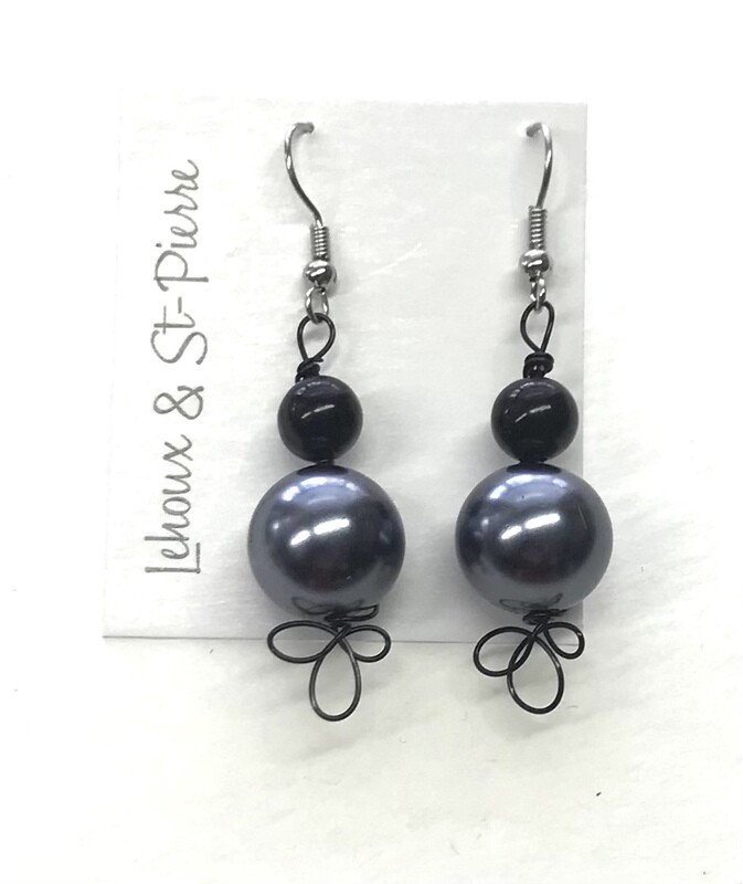 BOUCLES D’OREILLES HÉMATITE NOIRE