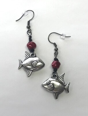 BOUCLES D’OREILLES POISSONS ROUGES