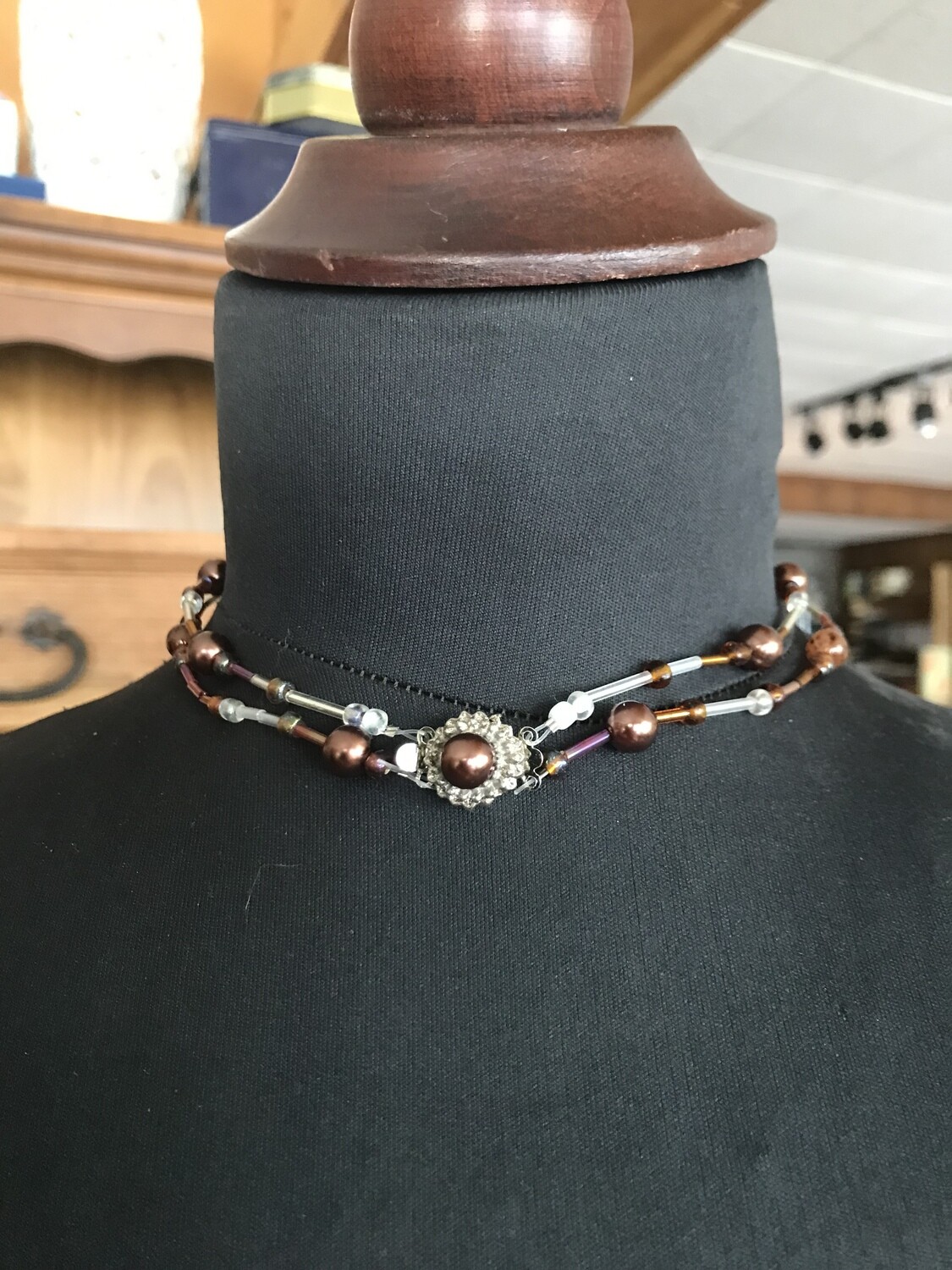 COLLIER BRUN MÉDAILLON