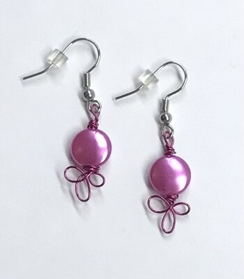 BOUCLES D’OREILLES PASTILLES FUSHIA