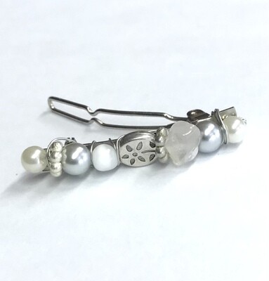 MINI BARRETTE GRIS ARGENTÉ