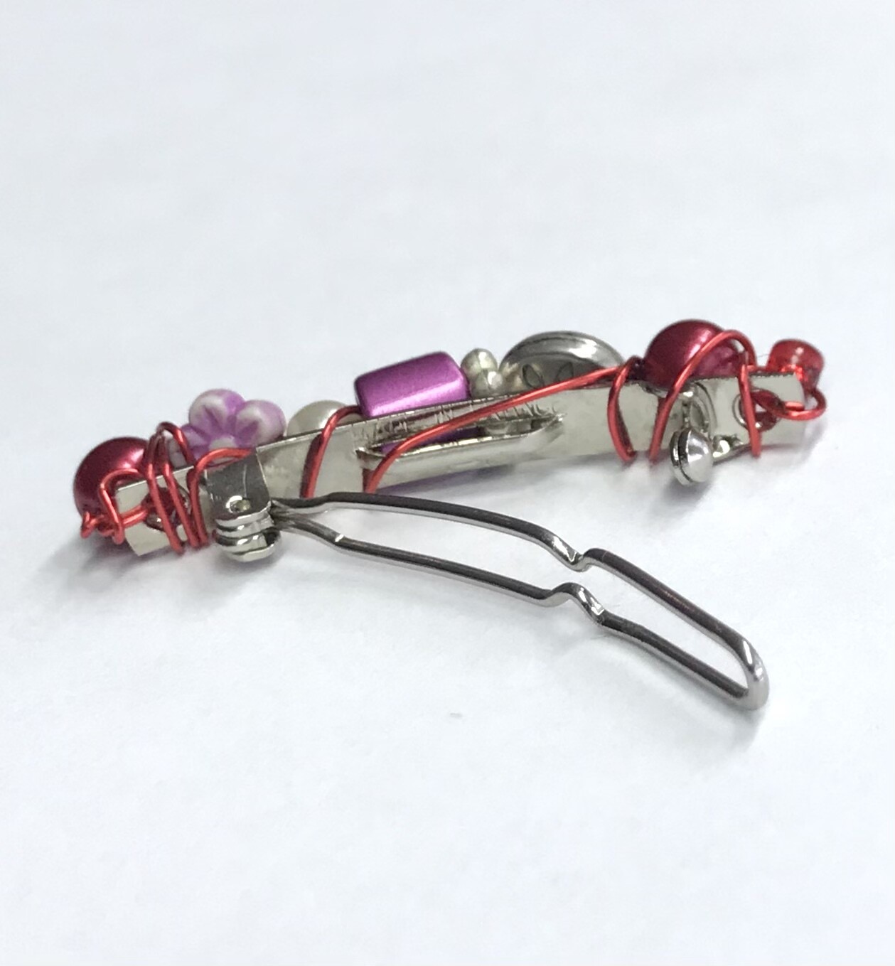 MINI BARRETTE ROUGE-ROSE