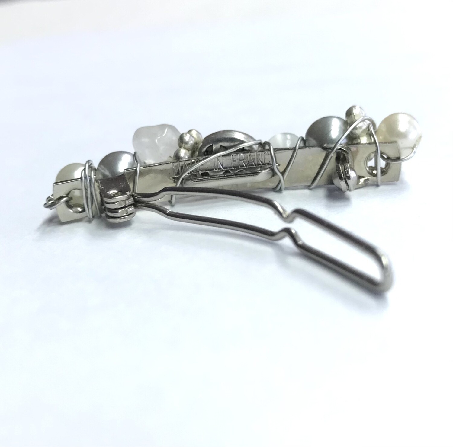 MINI BARRETTE GRIS ARGENTÉ