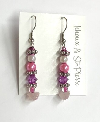 BOUCLES D’OREILLES TOTEM ROSE
