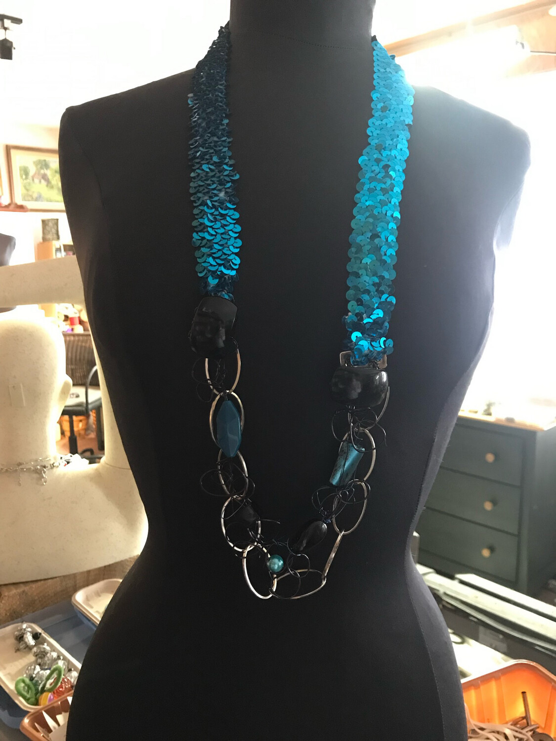 ENSEMBLE 4 BIJOUX TURQUOISE DE NUIT