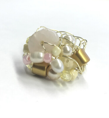 BAGUE JAUNE ROSÉE 