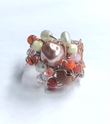 BAGUE ROSE ORANGÉ