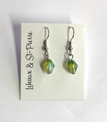 BOUCLES D’OREILLES VERRE TURQUOISE 