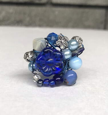 BAGUE FLEUR DE VERRE
