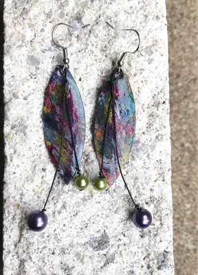 BOUCLES D’OREILLES PEINTES À LA MAIN ARTISTIQUES