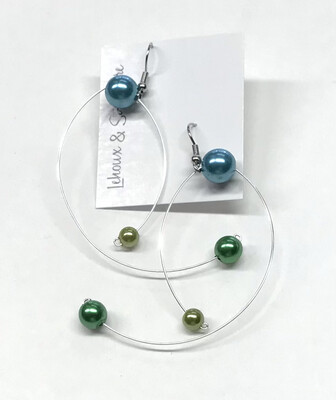 BOUCLES D’OREILLES OCÉANE TRICOLORE AQUA