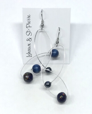 BOUCLES D’OREILLES ÉLECTRONS LIBRES BLEU ENCRE