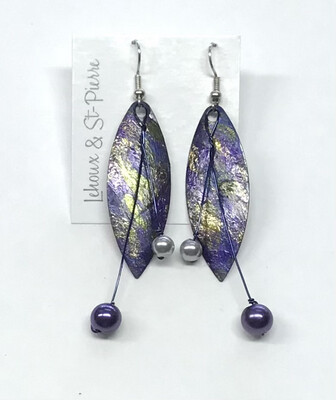 BOUCLES D’OREILLES PEINTES À LA MAIN VIOLACÉES