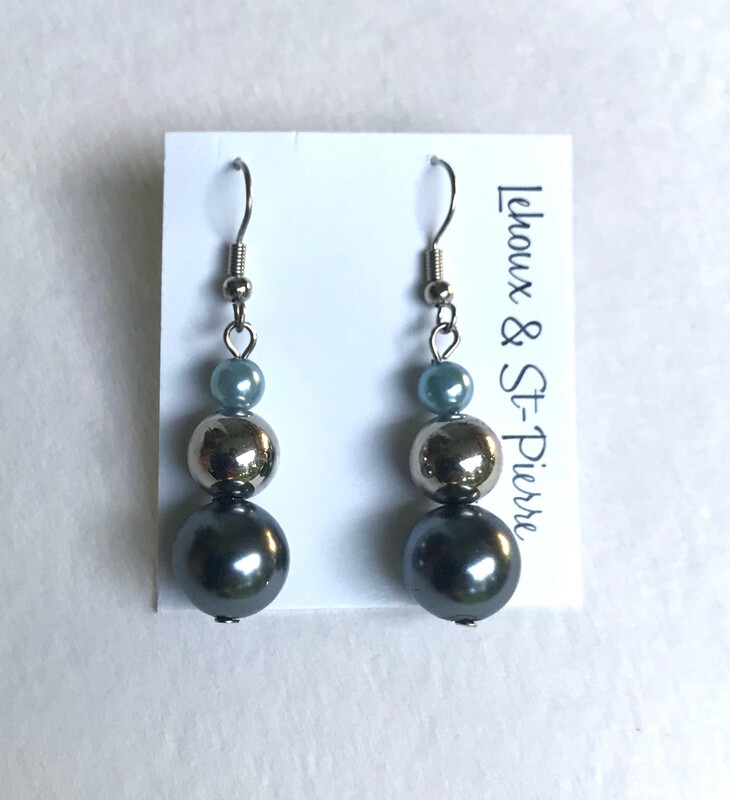 BOUCLES D’OREILLES TRIOLET DE PERLES
