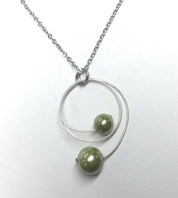 ENSEMBLE 2 BIJOUX DUO DE PERLES VERT