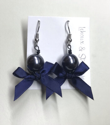 BOUCLES D’OREILLES RUBAN BLEU DE NUIT