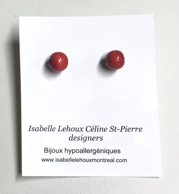 BOUCLES D’OREILLES CLOUS ROUGE VIF