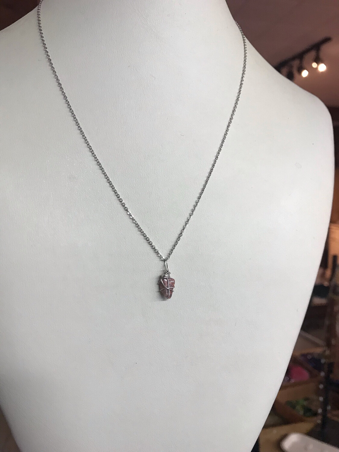 COLLIER DOUCE PIERRE ROSE
