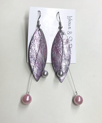 BOUCLES D’OREILLES PEINTES À LA MAIN SATINÉES