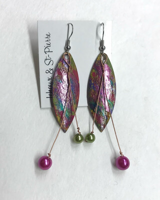 BOUCLES D’OREILLES PEINTES À LA MAIN ROSA