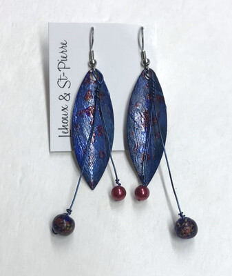 BOUCLES D’OREILLES PEINTES À LA MAIN NUIT CÉLESTE