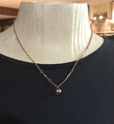 COLLIER CHAÎNE CUIVRE PERLÉ