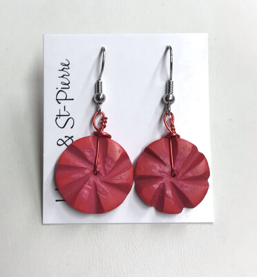 BOUCLES D’OREILLES FLEURS DE BOIS ROUGE 