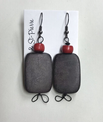 BOUCLES D’OREILLES BOIS ARTISANAL 