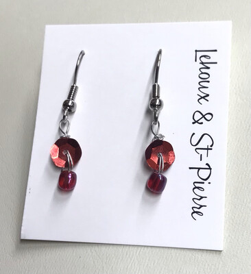 BOUCLES D’OREILLES SCINTILLANTES ROUGE