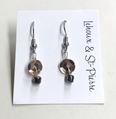 BOUCLES D’OREILLES SCINTILLANTES CHAMPAGNE 