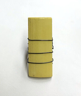 BAGUE RECTANGULAIRE BOIS JAUNE