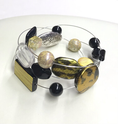 BRACELET FUNNY JAUNE ET NOIR