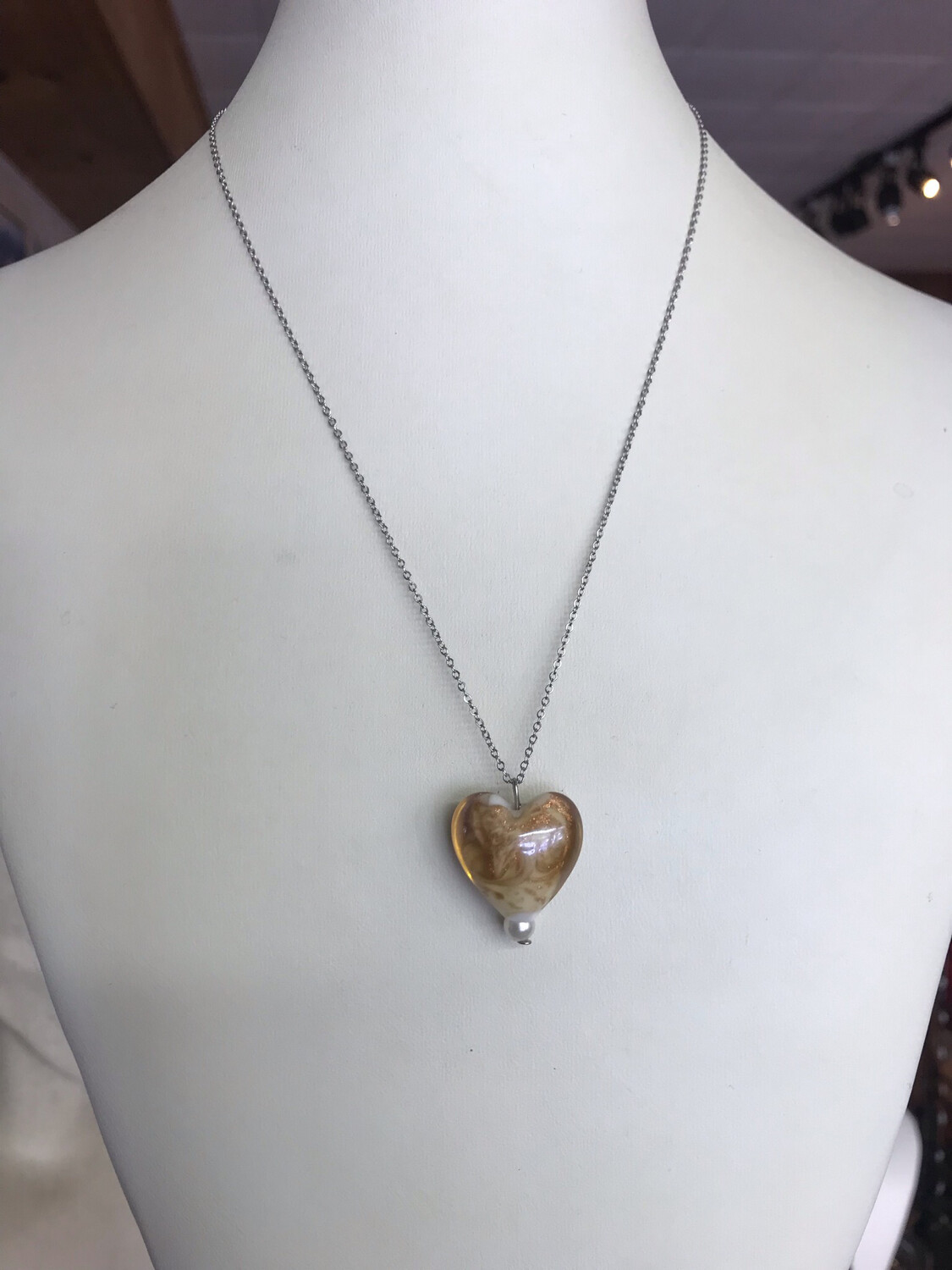 COLLIER COEUR MURANO OR