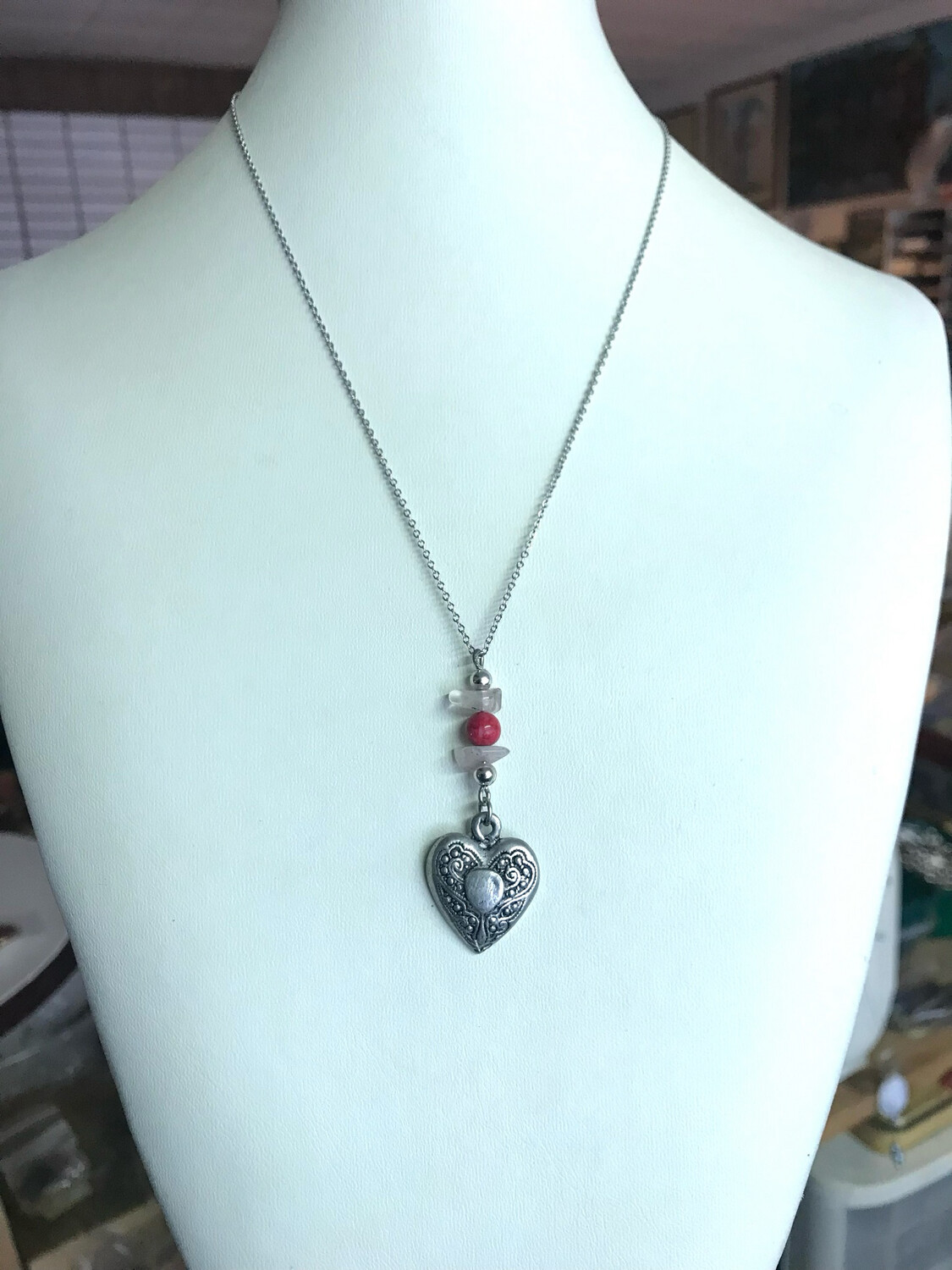 COLLIER CŒUR QUARTZ