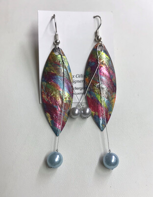 BOUCLES D’OREILLES PEINTES À  LA MAIN OISEAUX DU PARADIS
