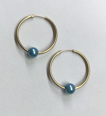 BOUCLES D’OREILLES ANNEAUX PERLES DÉLICATES