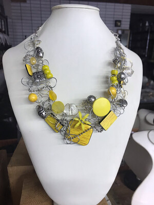 COLLIER TORSADES JAUNE 