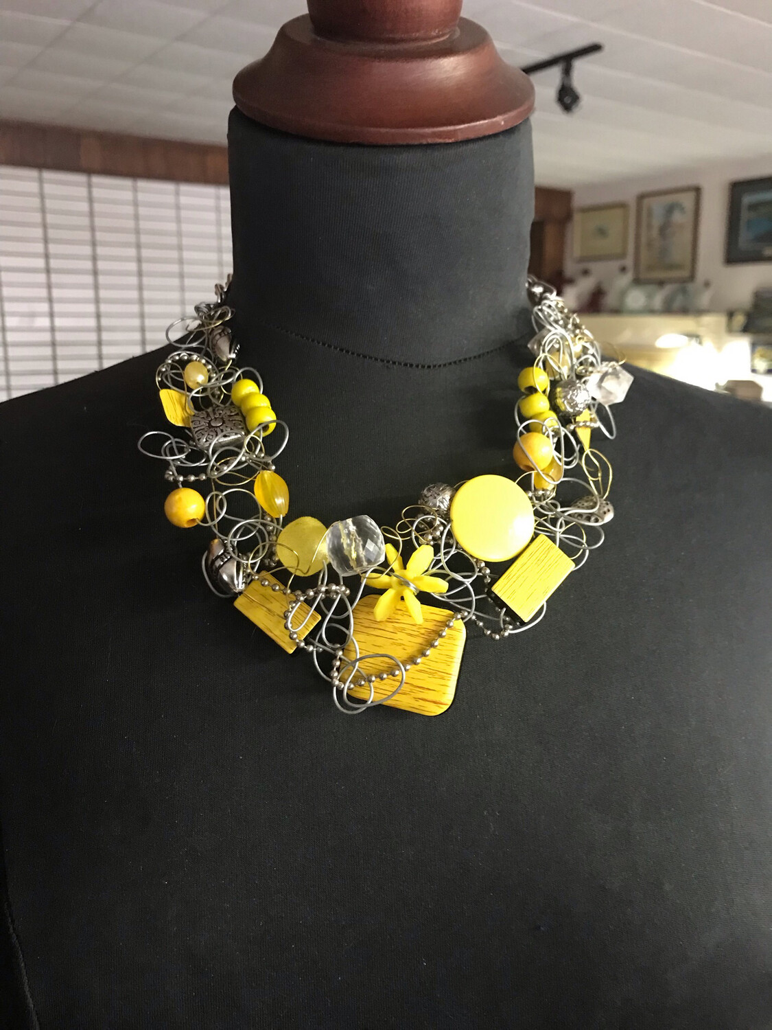 COLLIER TORSADES JAUNE
