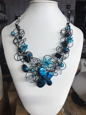 COLLIER TORSADES TURQUOISE